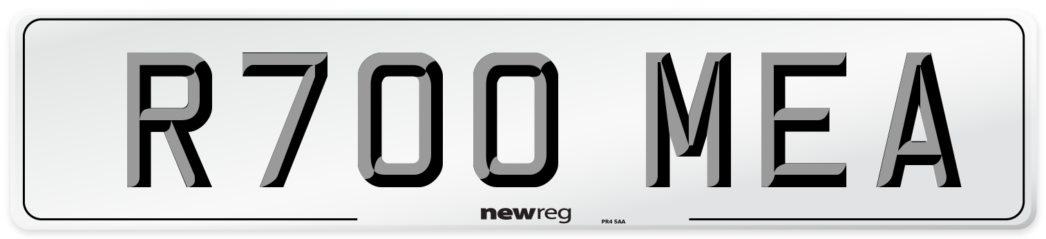 R700 MEA Number Plate from New Reg